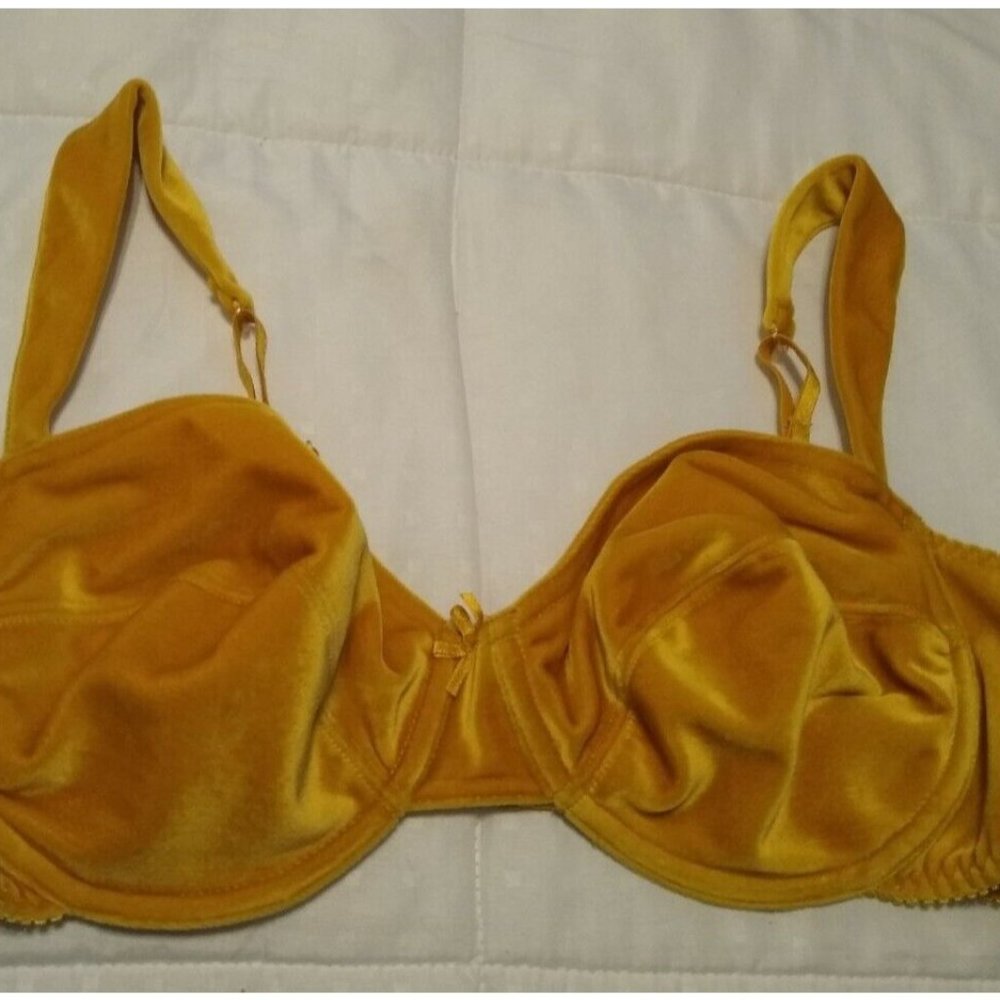 Bra 38C Vintage Gold Velour 70s Sexy 💋